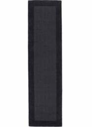 Rackhams Bordered Dark Grey Rug – Handmade - 60X230 cm - thumbnail 1