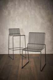Rackhams Finn Bar Stools - Matt Black - Silver Seat Pad - thumbnail 5