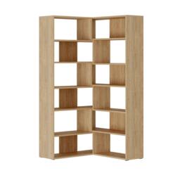 Rackhams Molly Corner Bookcase 5 Tier Wall Mounted 178.6x93.6x29.6cm - Oak - thumbnail 4