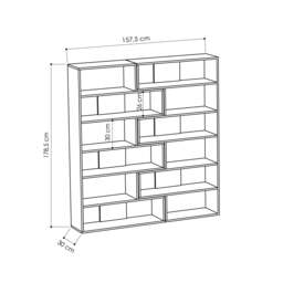 Rackhams Molly Corner Bookcase 5 Tier Wall Mounted 178.6x93.6x29.6cm - Oak - thumbnail 5