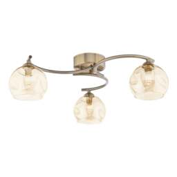 Rackhams Kaitlin 3-Light Antique Brass Semi-Flush Ceiling Light - thumbnail 2