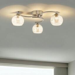 Rackhams Kaitlin 3-Light Antique Brass Semi-Flush Ceiling Light - thumbnail 1