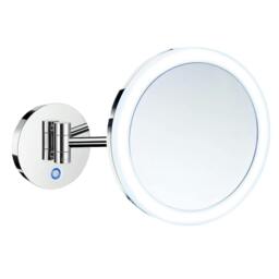 Rackhams Polished Chrome LED Dual Light Mirror - Wall Mounted Extendable Swing Arm 7x Magnification Bathroom Makeup or Shaving