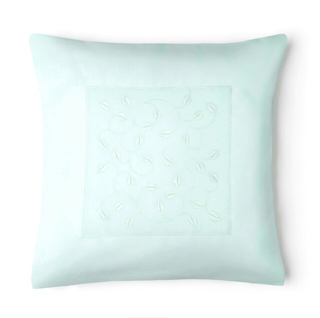 Rackhams Soft Pastel Leaf Detail Cushion - 43cm x 43cm - Emma