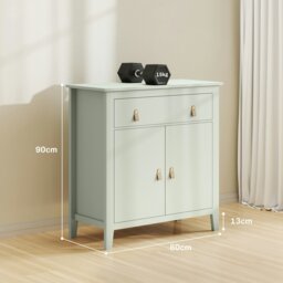 Rackhams Sideboard with Drawer, Adjustable Shelf for Living Room, Light Green - Green - thumbnail 5
