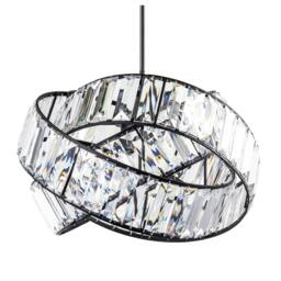 Rackhams Modern Three Ring Black Pendant Shade with Transparent Acrylic Prisms - thumbnail 5