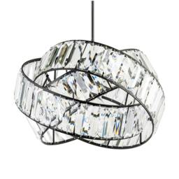Rackhams Modern Three Ring Black Pendant Shade with Transparent Acrylic Prisms - thumbnail 1