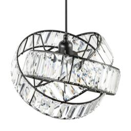 Rackhams Modern Three Ring Black Pendant Shade with Transparent Acrylic Prisms - thumbnail 4
