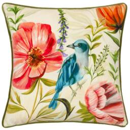 Rackhams Nectar Garden Piping Detail Cushion Cover - Bloom - 43cm x 43cm - Bloom - 100% Polyester - thumbnail 1