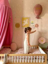 Rackhams Daisy Lamp in Pink (26.5x26.6x5.5cm) - Pink - One size - thumbnail 2
