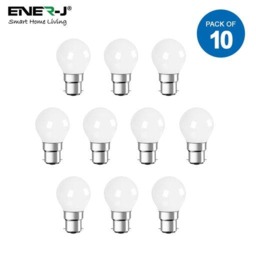 Rackhams Pack of 10 units, B22 LED Light Bulb, Golf Ball G45 Bulbs, 35W Incandescent Equivalent, 3W 320lm Bayonet Lightbulb - 6000K - thumbnail 3