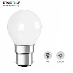 Rackhams Pack of 10 units, B22 LED Light Bulb, Golf Ball G45 Bulbs, 35W Incandescent Equivalent, 3W 320lm Bayonet Lightbulb - 6000K - thumbnail 4