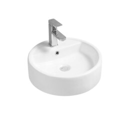 Rackhams 7465 Ceramic All-in-One Thick-Edge Countertop Basin - White - Ceramic - One Size - thumbnail 2