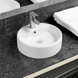 Rackhams 7465 Ceramic All-in-One Thick-Edge Countertop Basin - White - Ceramic - One Size - thumbnail 1