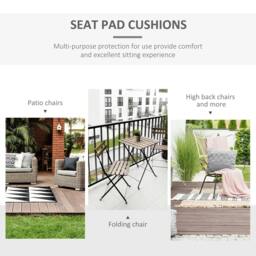 Rackhams Set of 2 Garden Chair Cushions with Ties, 45 x 45 cm Replacement Cushions for Outdoor Furniture, Dark Grey - thumbnail 6