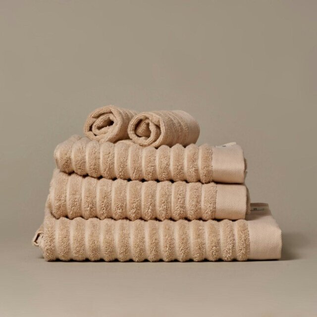 Rackhams Ribbed Organic Cotton Towels - Bath Sheet - Natural - image 1