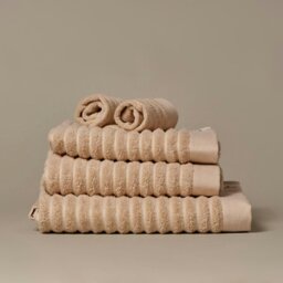 Rackhams Ribbed Organic Cotton Towels - Bath Sheet - Natural - thumbnail 1