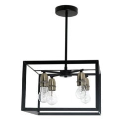 Rackhams Sully 4 Light Matt Black Semi Flush Ceiling Light - thumbnail 2