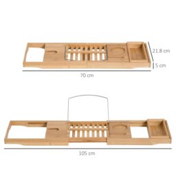 Rackhams Extendable Bath Tub Bathroom Tray Bathtub Caddy Shelf Wine Holder Book - thumbnail 3