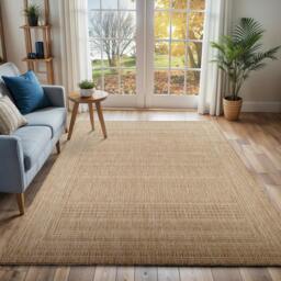 Rackhams Tuareg-Global Beige Brown Ivory Graphic In- & Outdoor Jute-Look Rug - 200 x 275 cm