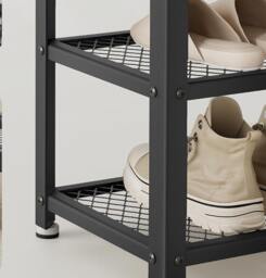 Rackhams Industrial Style Shoe Bench with 2 Shelves and Steel Structure - thumbnail 5
