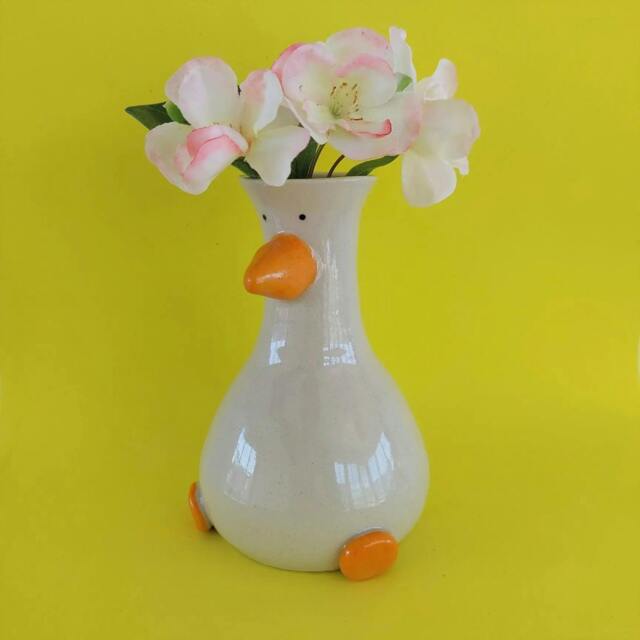 Rackhams Handmade Silly Goose Ceramic Vase - image 1