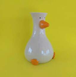 Rackhams Handmade Silly Goose Ceramic Vase - thumbnail 4