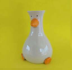 Rackhams Handmade Silly Goose Ceramic Vase - thumbnail 2