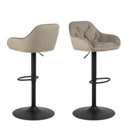 Rackhams Brooke Swivel Bar Stool with Height Adjustable Function in Beige Set of 2 - 1 - thumbnail 1