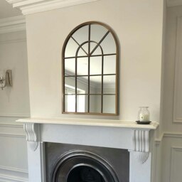 Rackhams Kelford Arched Metal Window Mirror Bronze - 60cm x 90cm - Bronze - thumbnail 2
