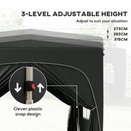 Rackhams 3 x 3(m) UPF50+ Pop Up Gazebo with Sides and Carry Bag, Black - Sand - thumbnail 5