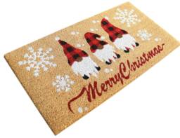 Rackhams 15mm Coir Doormat Non-Slip PVC Back - Gnome Xmas 40x80cm - thumbnail 5