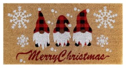 Rackhams 15mm Coir Doormat Non-Slip PVC Back - Gnome Xmas 40x80cm - thumbnail 2