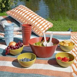 Rackhams Outdoor Woven Terracotta Picnic Cushion - thumbnail 2