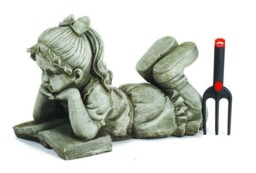 Rackhams Large Reading Boy and Girl Garden Ornament - thumbnail 5