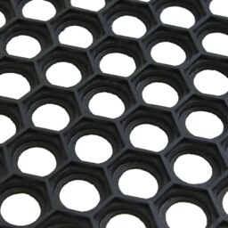 Rackhams Honeycomb Outdoor Rubber Ring Entrance Floor Door Mat 40x60cm, Black - thumbnail 4