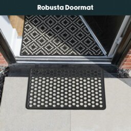 Rackhams Honeycomb Outdoor Rubber Ring Entrance Floor Door Mat 40x60cm, Black - thumbnail 5