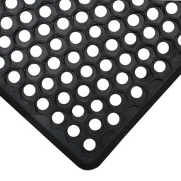 Rackhams Honeycomb Outdoor Rubber Ring Entrance Floor Door Mat 40x60cm, Black - thumbnail 3