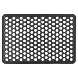 Rackhams Honeycomb Outdoor Rubber Ring Entrance Floor Door Mat 40x60cm, Black - thumbnail 2