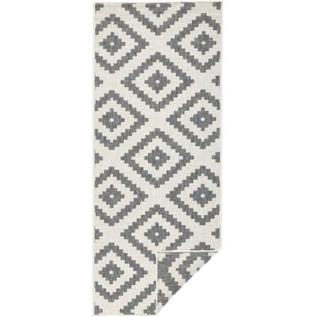 Rackhams Malta Reversible Indoor-Outdoor Grey Rug - 80X250 cm - image 1
