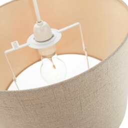 Rackhams Contemporary and Sleek Taupe Textured Linen Fabric Drum Lamp Shade 60w Maximum - thumbnail 3