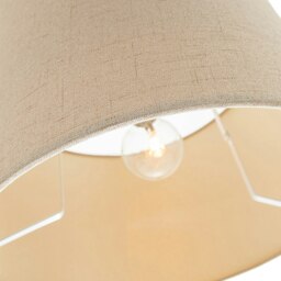 Rackhams Contemporary and Sleek Taupe Textured Linen Fabric Drum Lamp Shade 60w Maximum - thumbnail 4