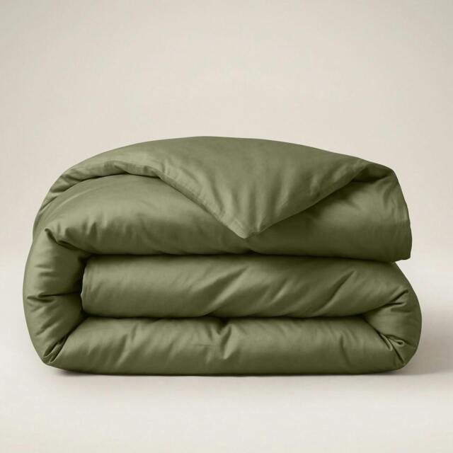 Rackhams Sateen Duvet Cover - Green - Single - image 1
