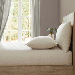 Rackhams 'Pure Washed Linen' Fitted Sheet - Beige - Single - thumbnail 2