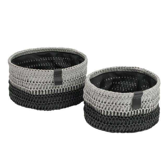 Rackhams Kenzi Round Fabric Storage Baskets for Home Organisation, Set of 2 - image 1