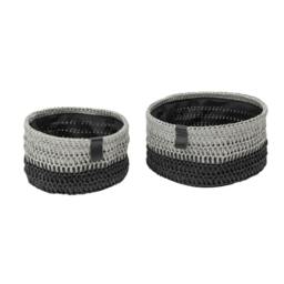 Rackhams Kenzi Round Fabric Storage Baskets for Home Organisation, Set of 2 - thumbnail 3