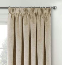 "Rackhams Cream 100% Blackout Luxury Supersoft Velvet Thermal Tape Top Curtains for Living Room & Bedrooms - 46"" (117cm) Width x 54"" (137cm) Drop" - thumbnail 2