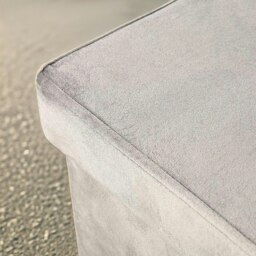 Rackhams Ottoman Storage Box Foldable Grey Velvet - thumbnail 5