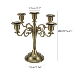 Rackhams Candle Holder 5 Arm Metal Candelabra Bronze Candlestick Stand Centerpiece - thumbnail 3