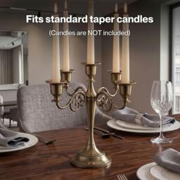 Rackhams Candle Holder 5 Arm Metal Candelabra Bronze Candlestick Stand Centerpiece - thumbnail 4